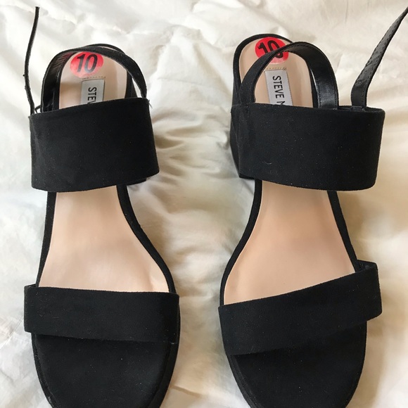 Steve Madden sandal heels, black, size 10 - Picture 2 of 6